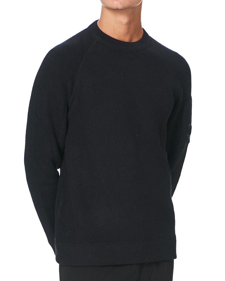 Homme | Pulls Et Tricots | C.P. Company | Double Knit Lambswool Lens Crew Neck Black