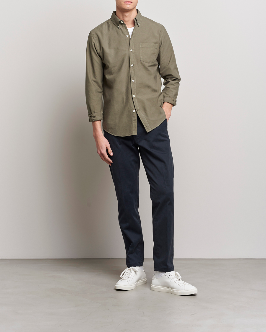 Heren | Overhemden | Colorful Standard | Classic Organic Oxford Button Down Shirt Dusty Olive