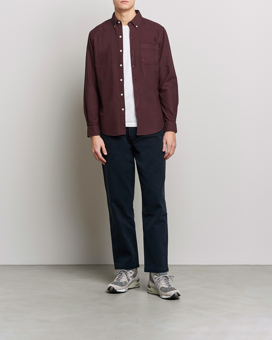 Heren | Overhemden | Colorful Standard | Classic Organic Oxford Button Down Shirt Oxblood Red