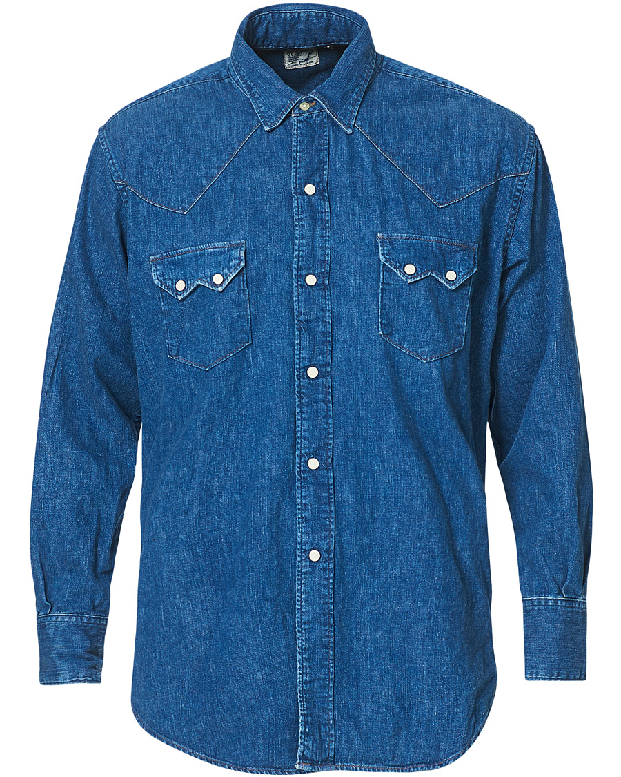 Homme | Chemises | orSlow | Denim Western Shirt Washed Indigo