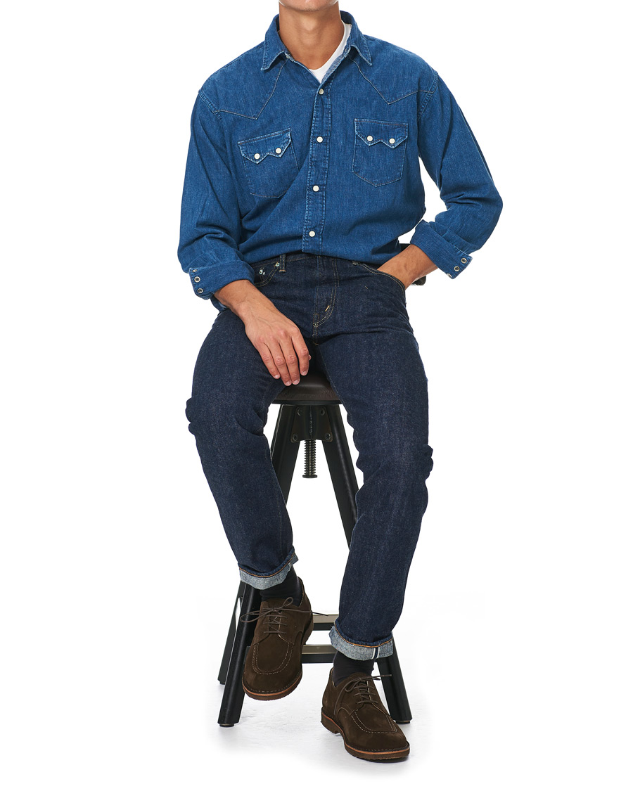 Homme | Chemises | orSlow | Denim Western Shirt Washed Indigo