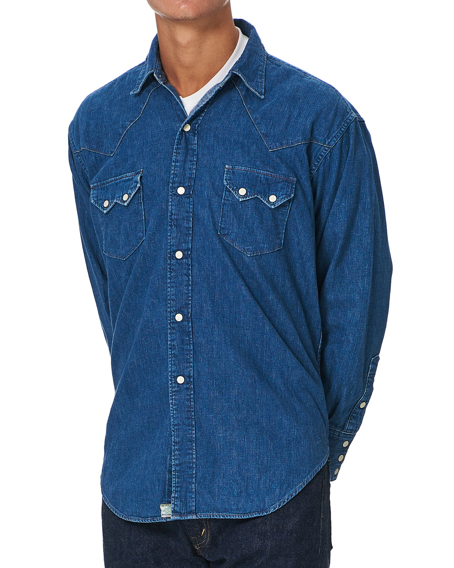 Homme | Chemises | orSlow | Denim Western Shirt Washed Indigo