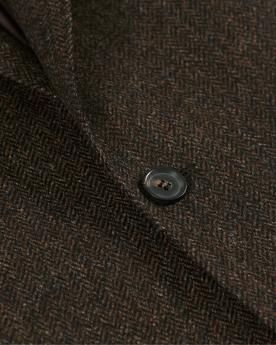 Homme | Blazers | Oscar Jacobson | Fogerty Moon Herringbone Tweed Blazer Brown
