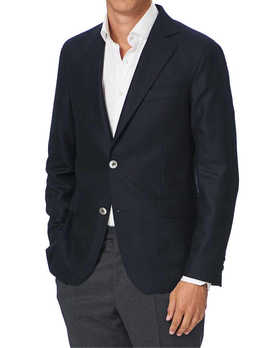 Homme | Blazers | Oscar Jacobson | Ferry Loro Piana Wool/Cashmere Blazer Navy