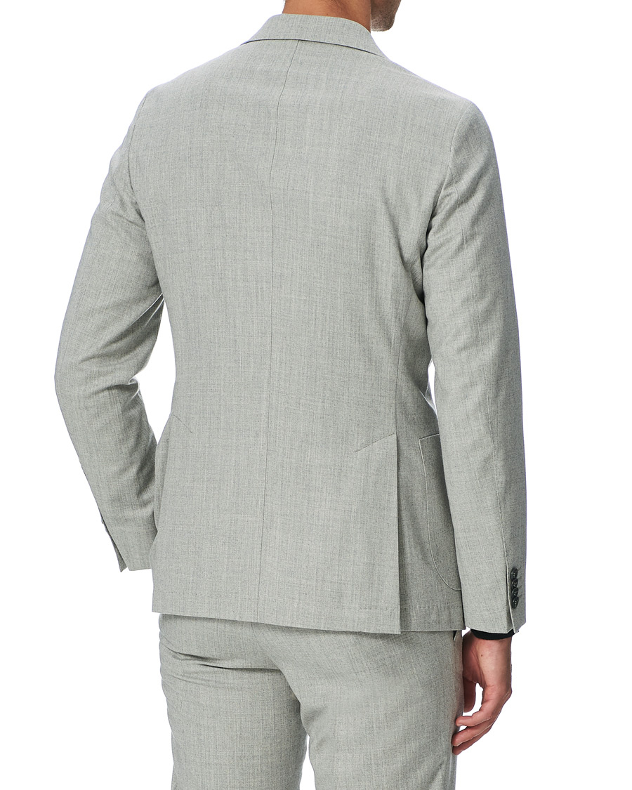Homme | Costumes | Oscar Jacobson | Egel Wool/Silk Patch Pocket Suit Light Grey