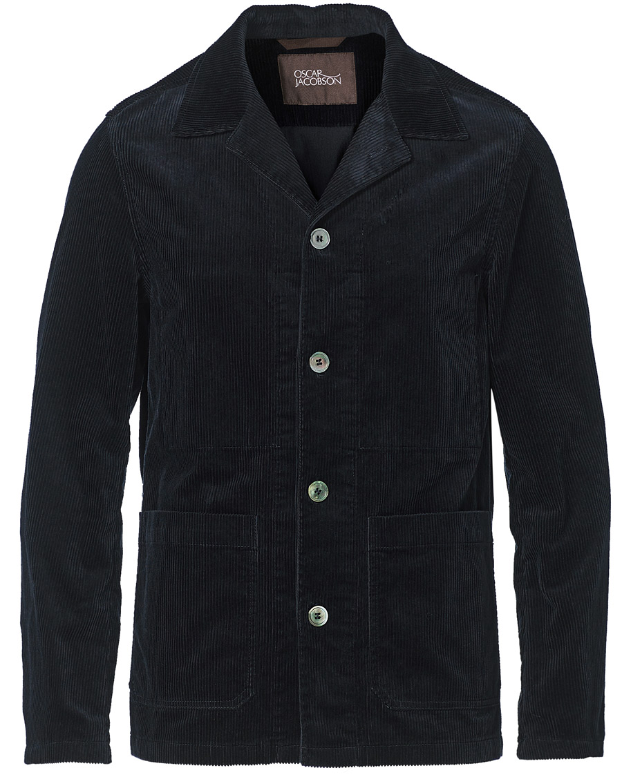 Heren | Jassen | Oscar Jacobson | Hampus Corduroy Shirt Jacket Navy