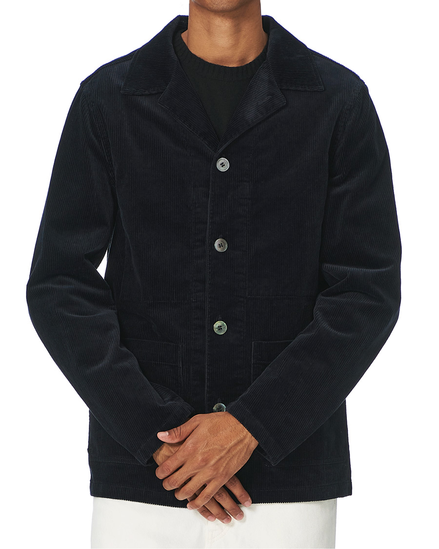Heren | Jassen | Oscar Jacobson | Hampus Corduroy Shirt Jacket Navy