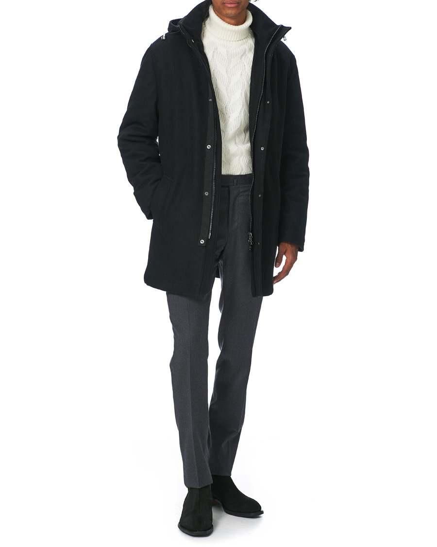 Heren | Jassen | Oscar Jacobson | Dammond Padded Wool Parka Black