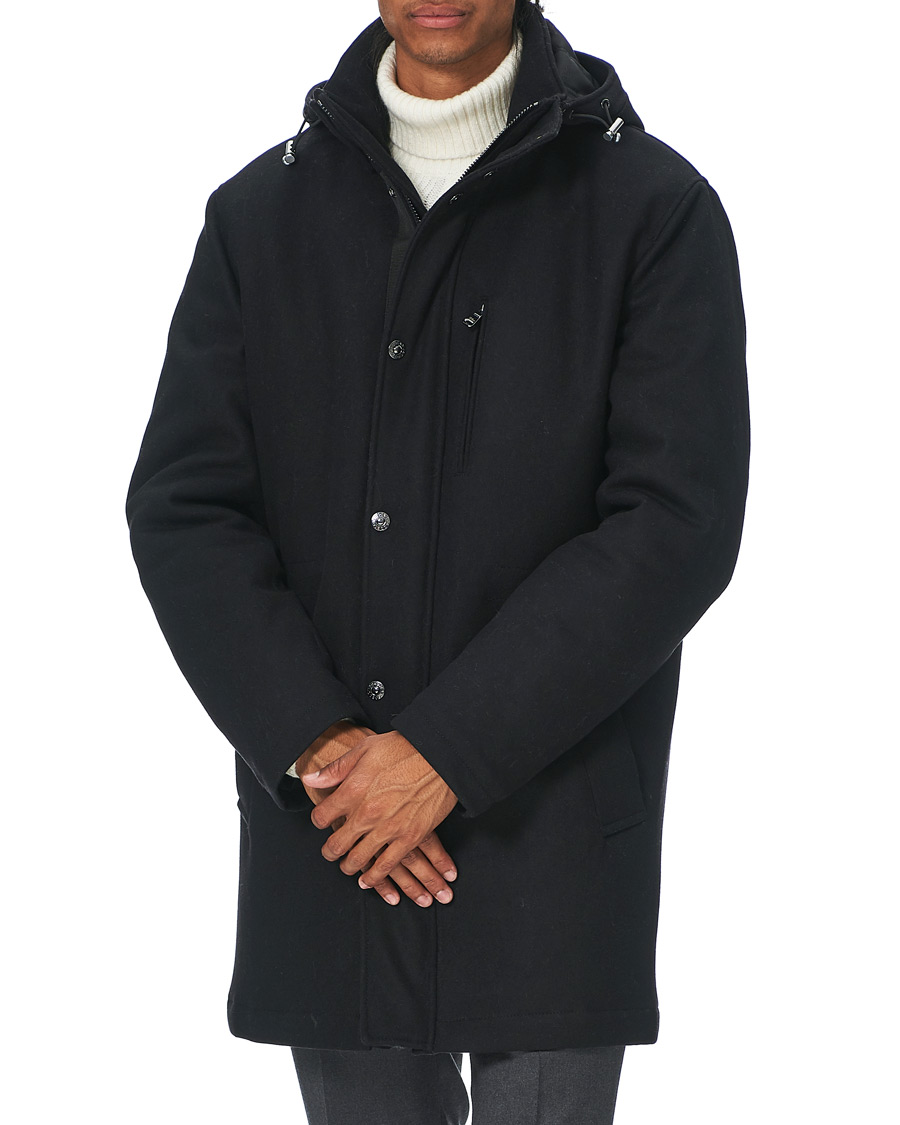 Heren | Jassen | Oscar Jacobson | Dammond Padded Wool Parka Black