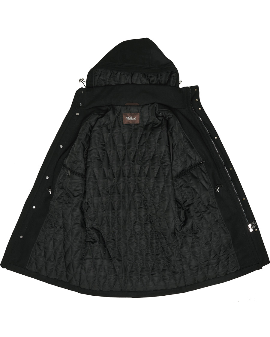 Heren | Jassen | Oscar Jacobson | Dammond Padded Wool Parka Black
