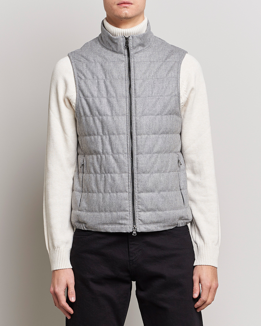 Homme | Manteaux Et Vestes | Oscar Jacobson | Liner EVO Flannel Waistcoat Light Grey