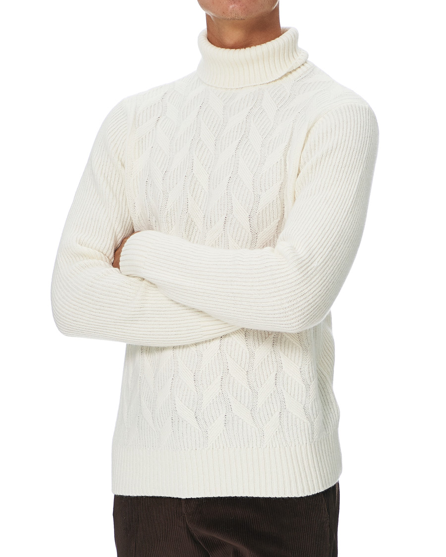 Homme | Pulls Et Tricots | Oscar Jacobson | Samir Wool/Cashmere Cable Rollneck Creme