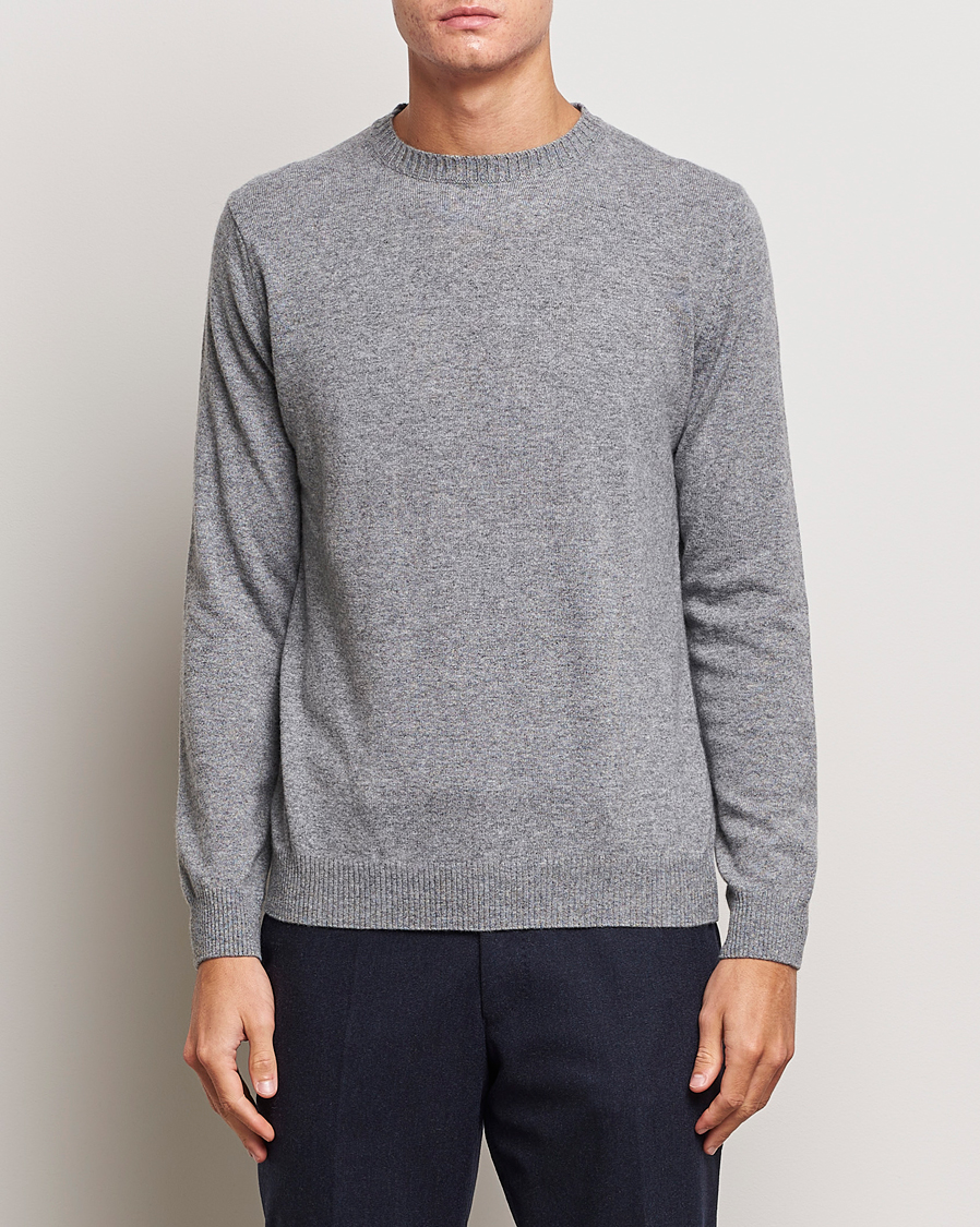Homme | Pulls Et Tricots | Oscar Jacobson | Valter Wool/Cashmere Round Neck Light Grey