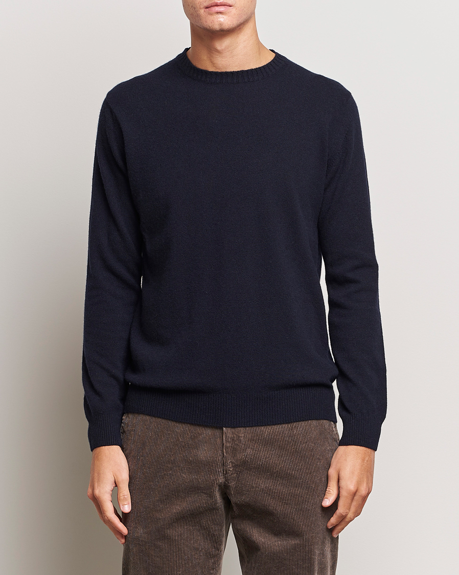 Homme | Pulls Et Tricots | Oscar Jacobson | Valter Wool/Cashmere Round Neck Navy