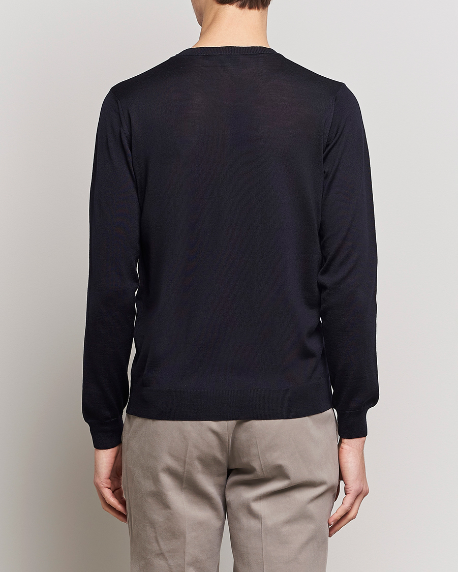 Homme | Pulls Et Tricots | Oscar Jacobson | Custer Extra Fine Merino Crew Neck Navy