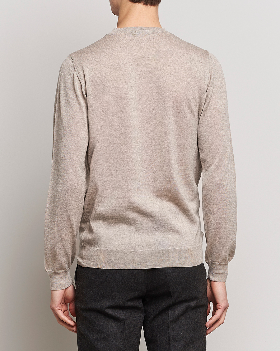 Homme | Pulls Et Tricots | Oscar Jacobson | Custer Extra Fine Merino Crew Neck Beige