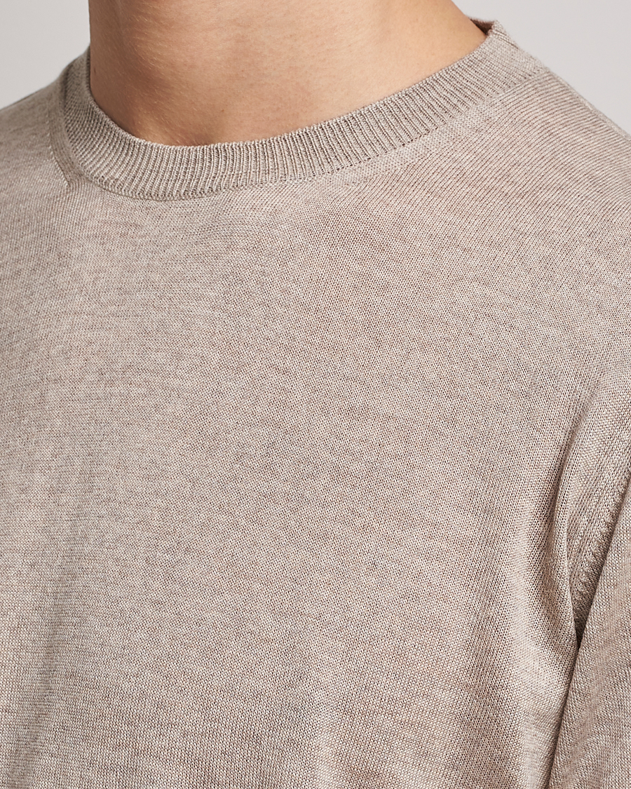 Homme | Pulls Et Tricots | Oscar Jacobson | Custer Extra Fine Merino Crew Neck Beige