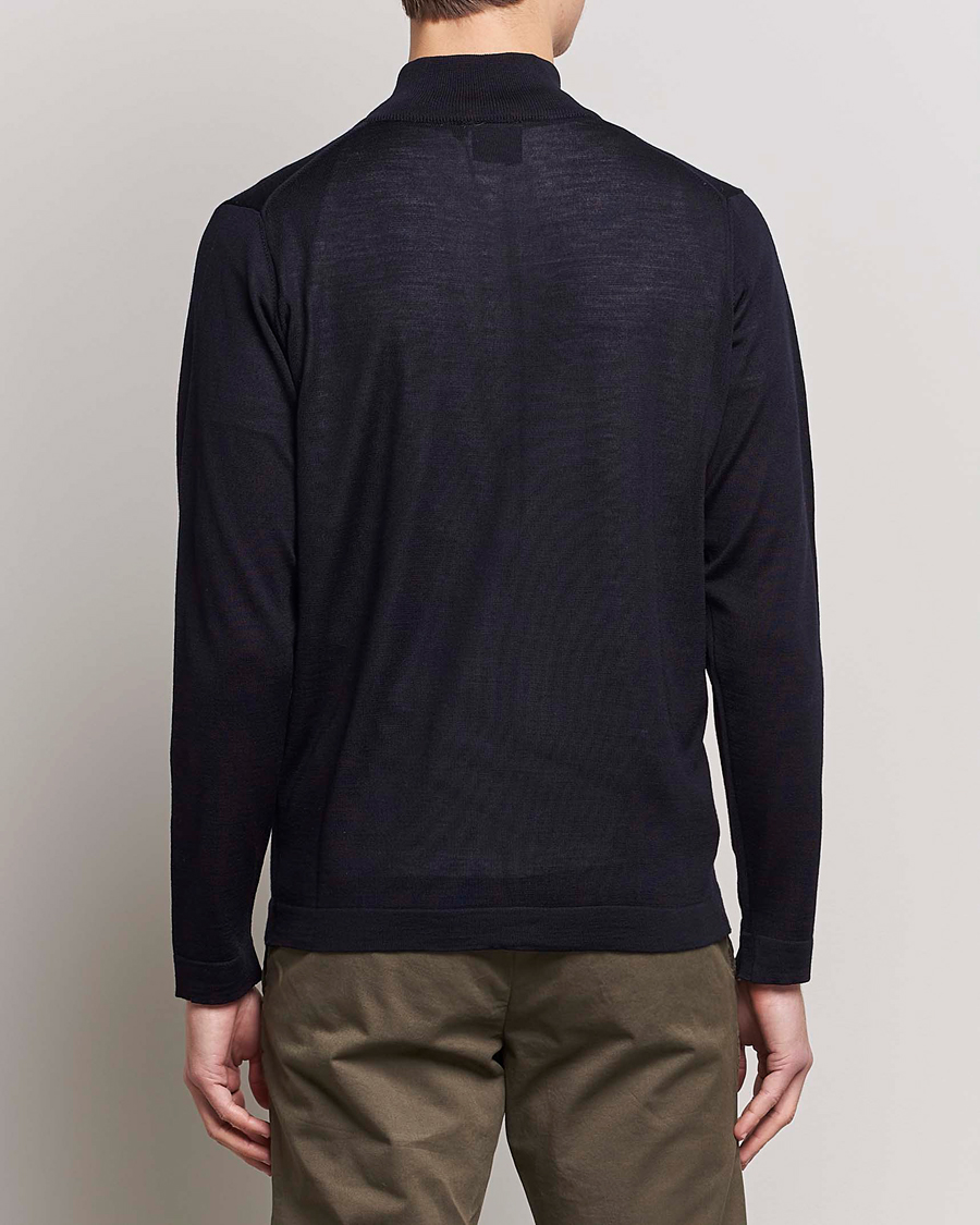 Homme | Pulls Et Tricots | Oscar Jacobson | Ariel Extra Fine Merino Full Zip Navy
