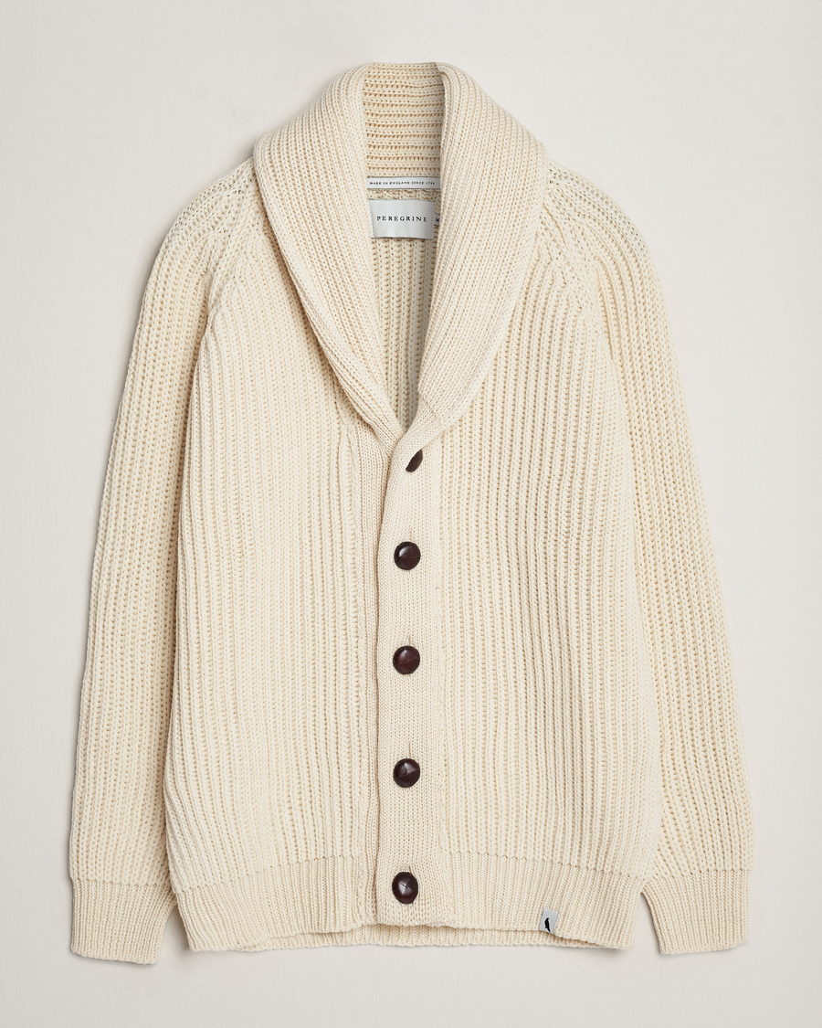 Homme | Pulls Et Tricots | Peregrine | Wilkinson Ribbed Wool Cardigan Ecru