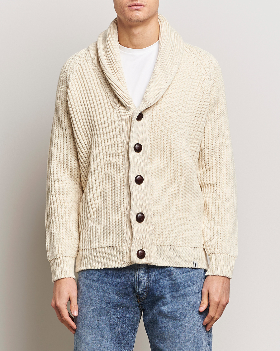 Homme | Pulls Et Tricots | Peregrine | Wilkinson Ribbed Wool Cardigan Ecru