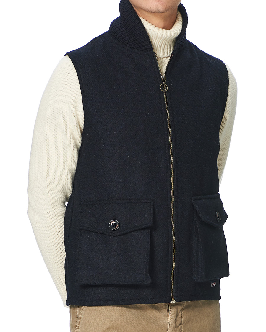 Homme | Manteaux Et Vestes | Peregrine | Horrix Harris Tweed Wool Gilet Navy