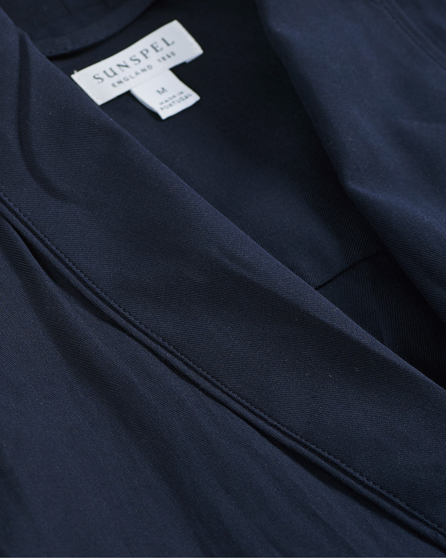 Heren | Pyjama's en gewaden | Sunspel | Cotton Robe Navy