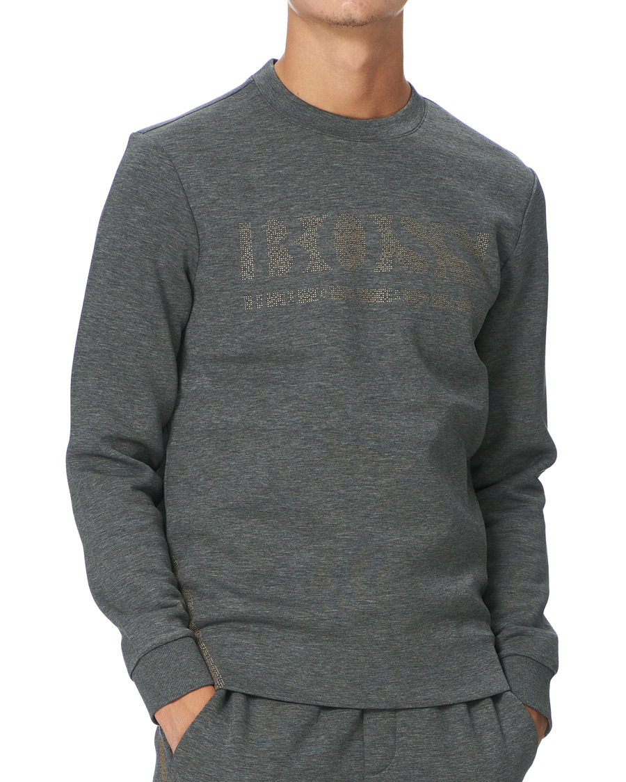 Homme | Pulls Et Tricots | BOSS GREEN | BOSS Athleisure Salbo Iconic Crew Neck Sweatashirt Medium Grey