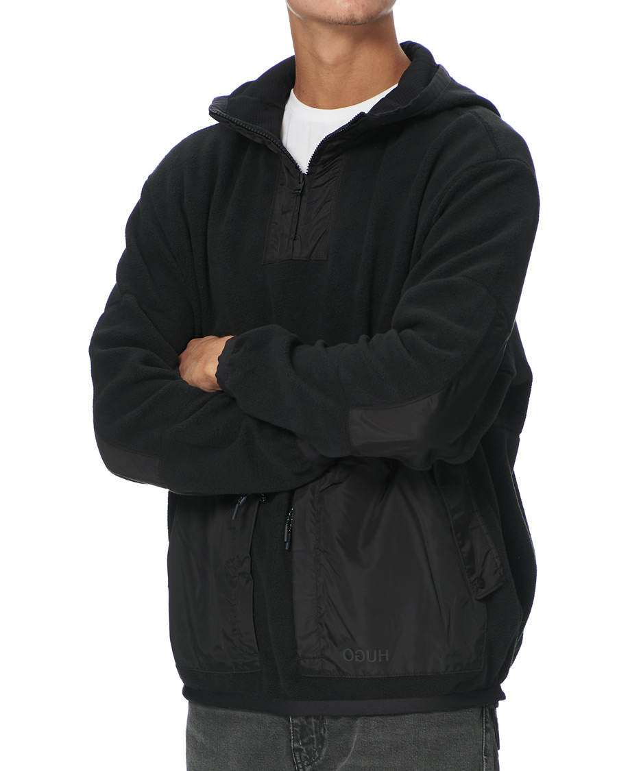 Heren | Truien | HUGO | Daymans Fleece Half Zip Sweater Black