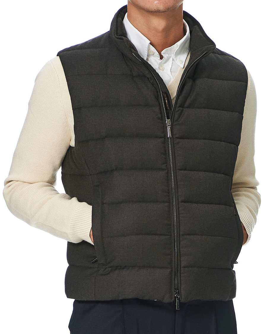 Homme | Manteaux Et Vestes | MooRER | Wool/Cashmere Padded Vest Brown