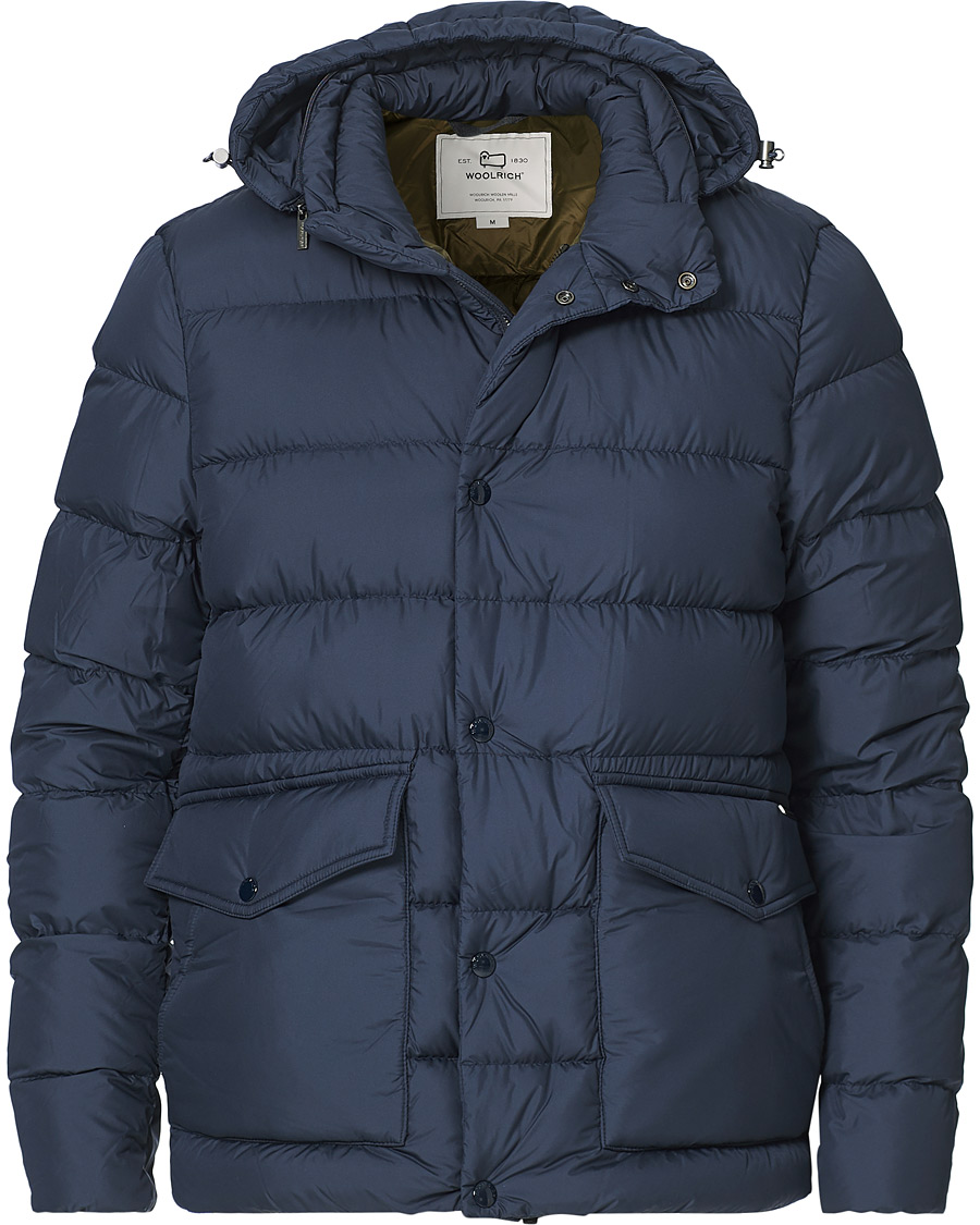 Homme | Manteaux Et Vestes | Woolrich | Sierra Hooded Puffer Jacket Melton Blue