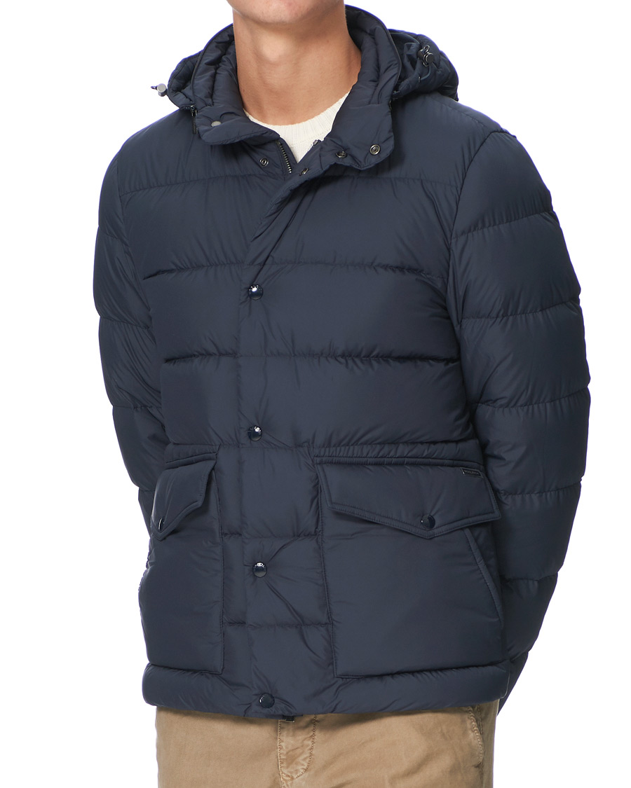Homme | Manteaux Et Vestes | Woolrich | Sierra Hooded Puffer Jacket Melton Blue