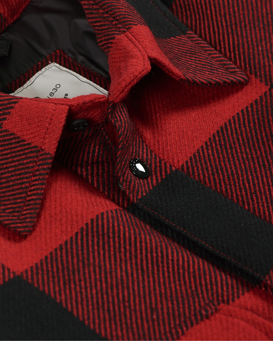 Homme | Chemises | Woolrich | Alaskan Wool Padded Check Overshirt Red Buffalo