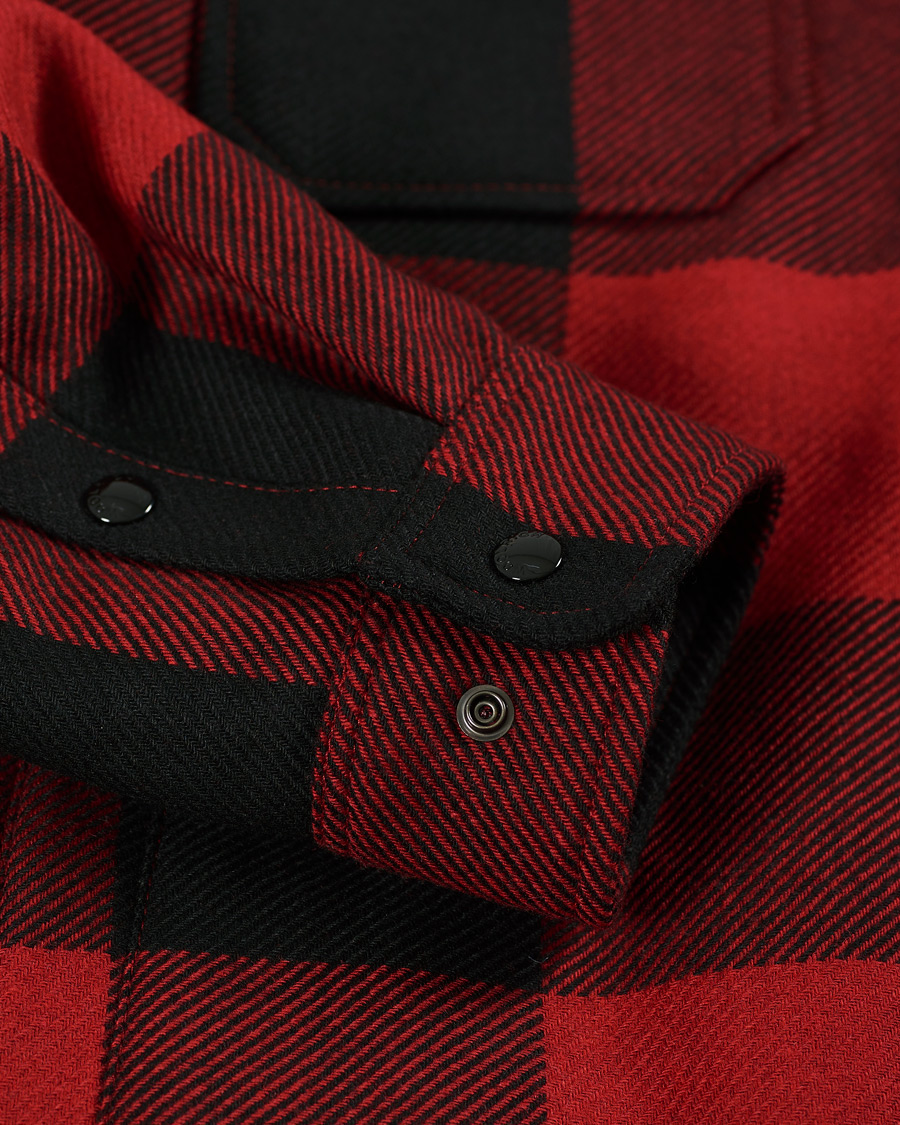 Homme | Chemises | Woolrich | Alaskan Wool Padded Check Overshirt Red Buffalo