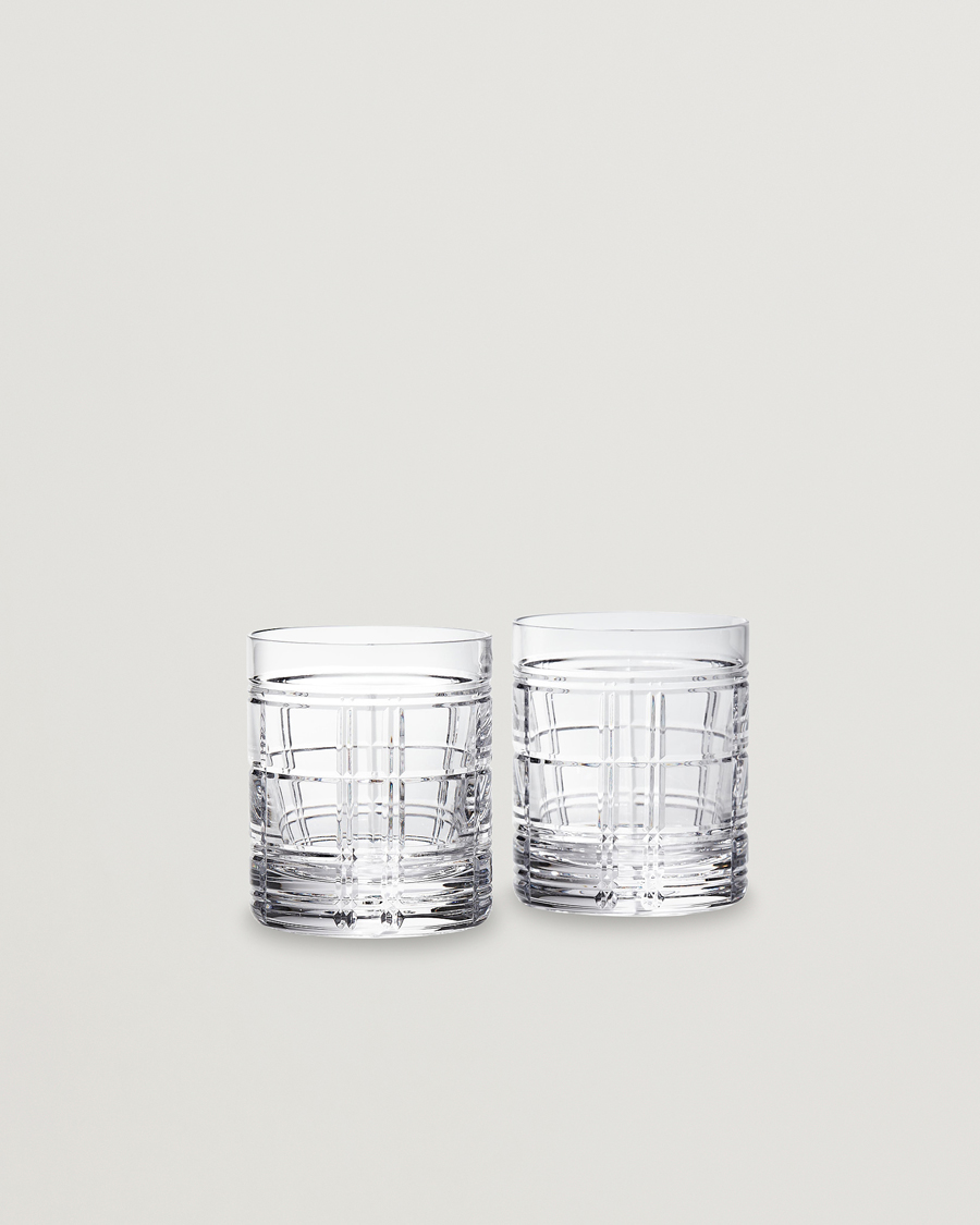Heren | Thuis | Ralph Lauren Home | Hudson Plaid Crystal Glass 2pcs Clear