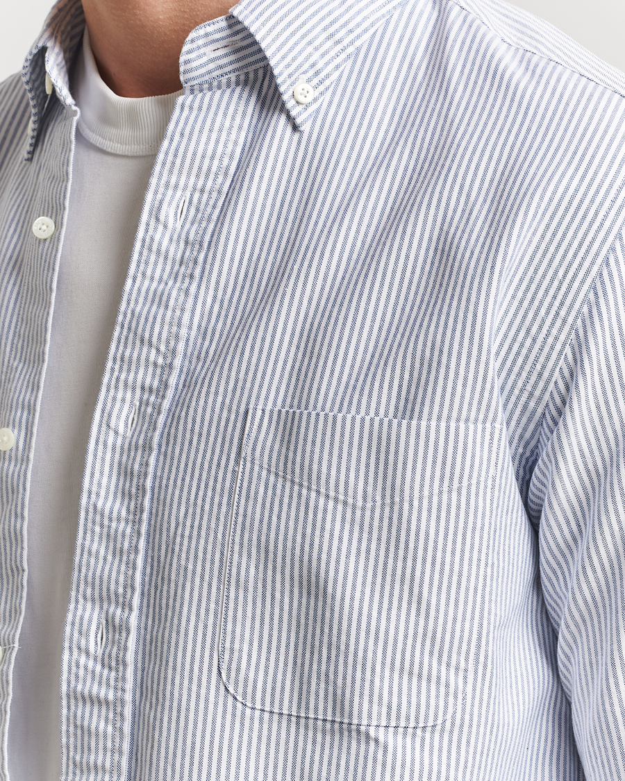 Heren | Overhemden | BEAMS PLUS | Oxford Button Down Shirt Blue Stripe