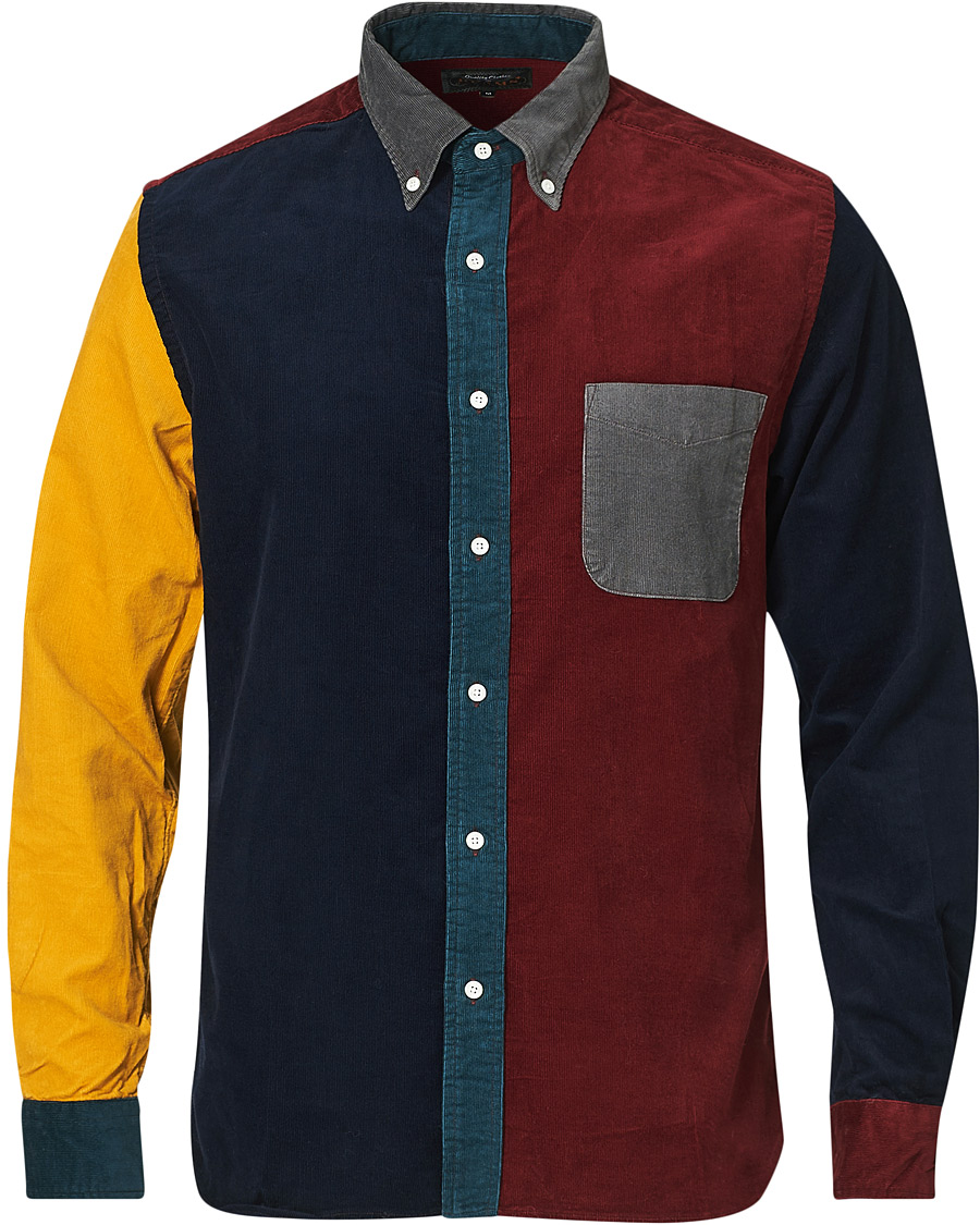 Homme | Chemises | BEAMS PLUS | Corduroy Patchwork Button Down Shirt Grey