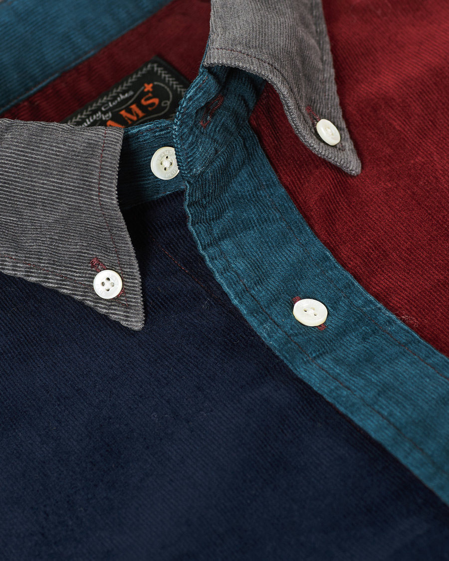 Homme | Chemises | BEAMS PLUS | Corduroy Patchwork Button Down Shirt Grey