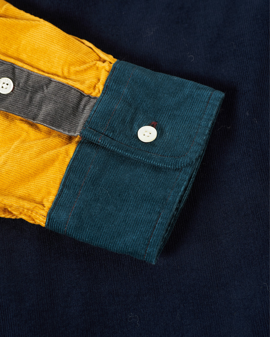Homme | Chemises | BEAMS PLUS | Corduroy Patchwork Button Down Shirt Grey