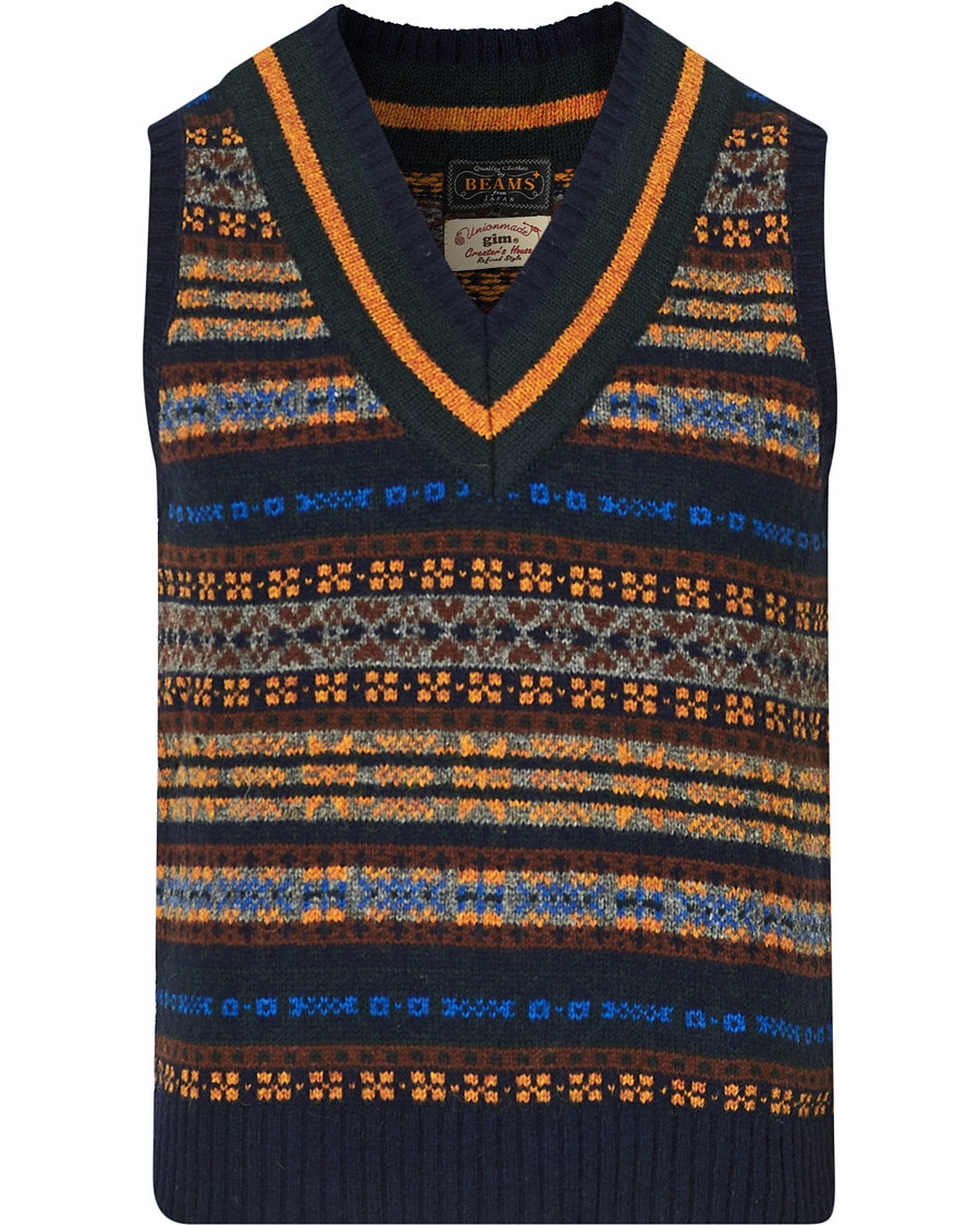 Homme | Pulls Et Tricots | BEAMS PLUS | Fairisle Crickett Vest Navy