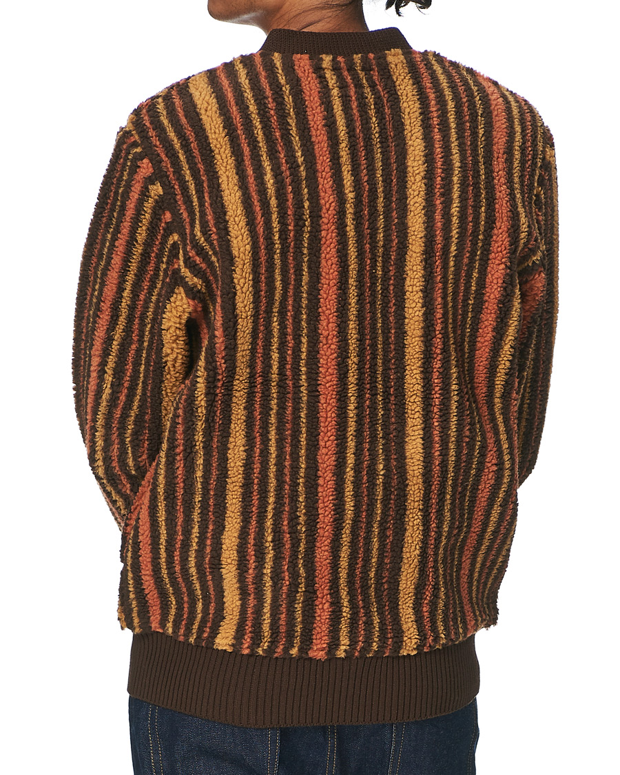 Homme | Pulls Et Tricots | BEAMS PLUS | Striped Fleece Cardigan Brown