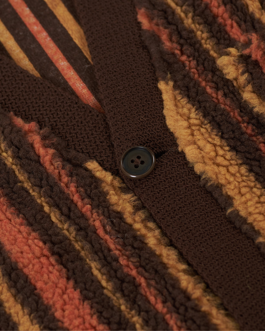 Homme | Pulls Et Tricots | BEAMS PLUS | Striped Fleece Cardigan Brown