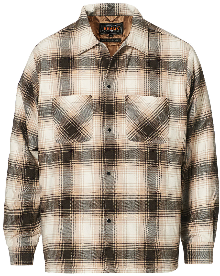 Homme | Manteaux Et Vestes | BEAMS PLUS | Quilted Open Collar Jacket Brown Check