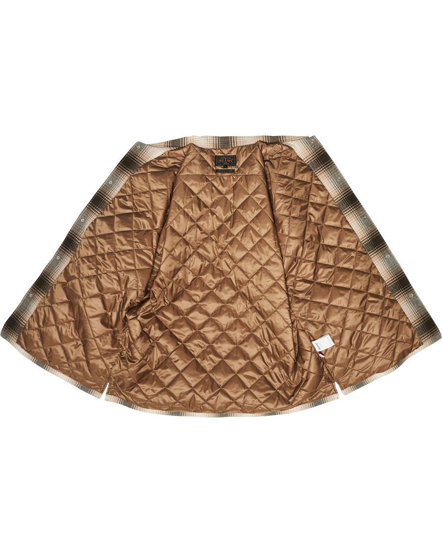 Homme | Manteaux Et Vestes | BEAMS PLUS | Quilted Open Collar Jacket Brown Check