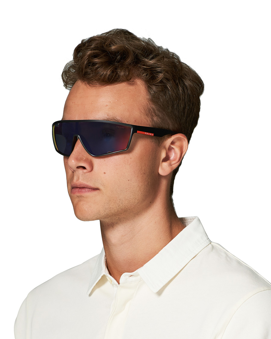 Homme | Prada Linea Rossa 0PS 09US Active Sunglasses Black/Mirage | Prada Linea Rossa | 0PS 09US Active Sunglasses Black/Mirage