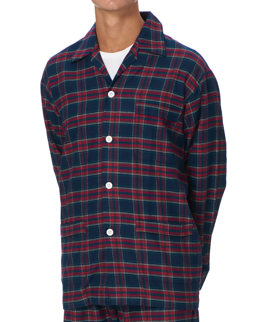Homme | | Derek Rose | Brushed Cotton Flannel Checked Pyjama Set Multi