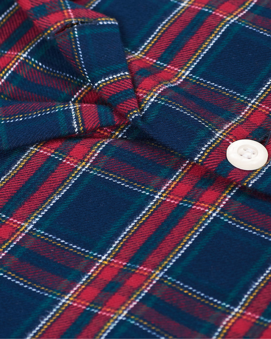 Homme | | Derek Rose | Brushed Cotton Flannel Checked Pyjama Set Multi