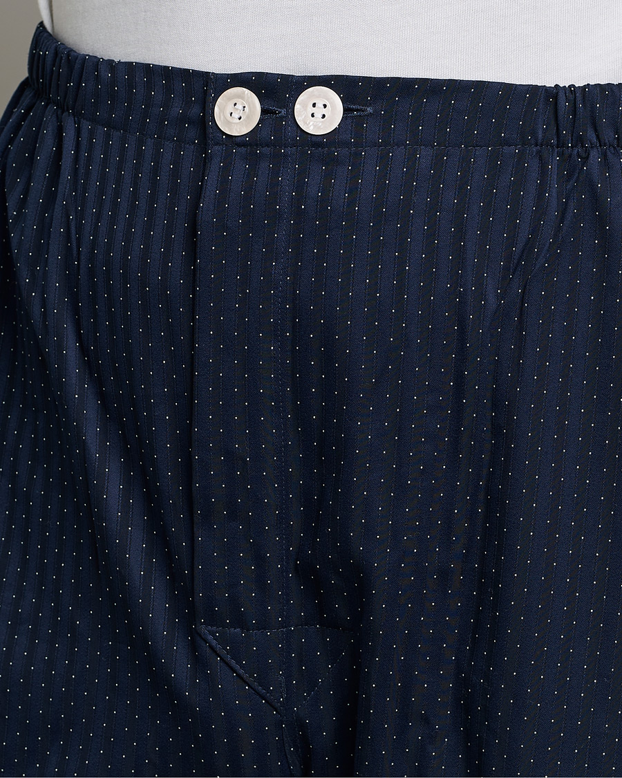 Heren | Pyjama's en gewaden | Derek Rose | Royal Piped Cotton Pyjama Set Navy