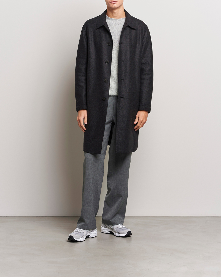 Homme | Manteaux Et Vestes | Harris Wharf London | Pressed Wool Mac Coat Black
