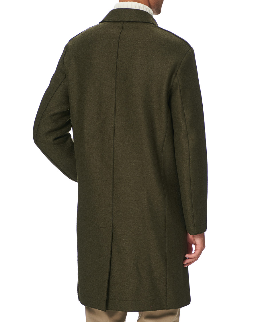 Homme | Manteaux Et Vestes | Harris Wharf London | Pressed Wool Mac Coat Moss Green