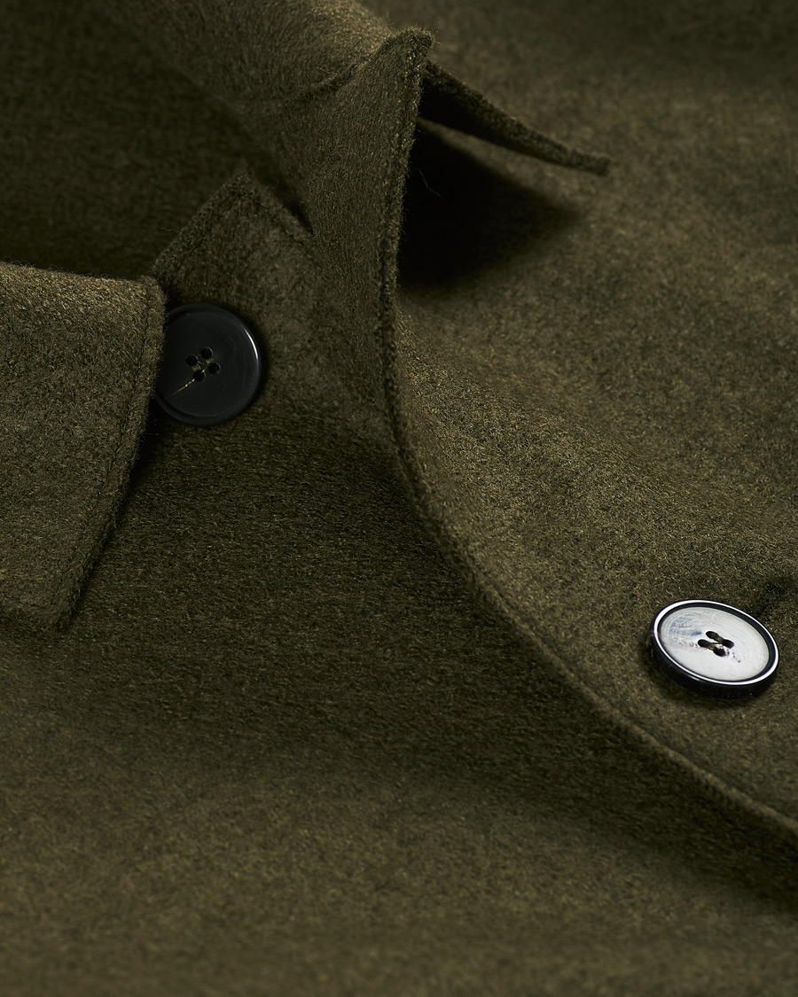 Homme | Manteaux Et Vestes | Harris Wharf London | Pressed Wool Mac Coat Moss Green
